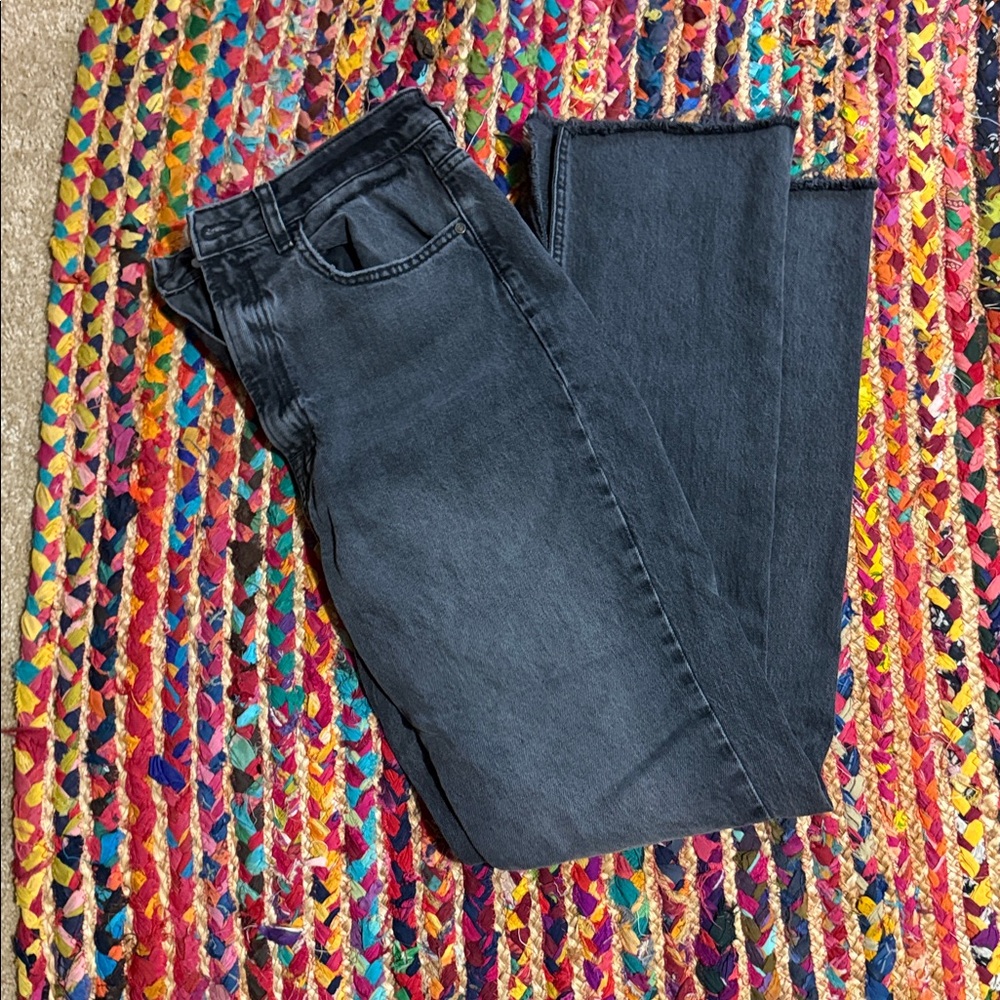 NWOT ZARA distressed straight leg with slit jeans - Picture 2 of 5